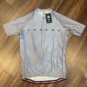 LONG AO Cycling Jersey Top Men's MED Short Sleeve Reflective Gray Bike Vest NEW